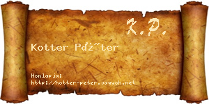 Kotter Péter névjegykártya
