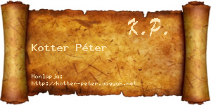 Kotter Péter névjegykártya