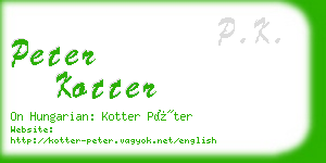 peter kotter business card